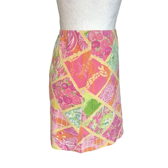 Lilly Pulitzer Vintage Diamond Head Patch Giraffe Fruit Print Knit Mini Skirt M - Picture 4 of 10